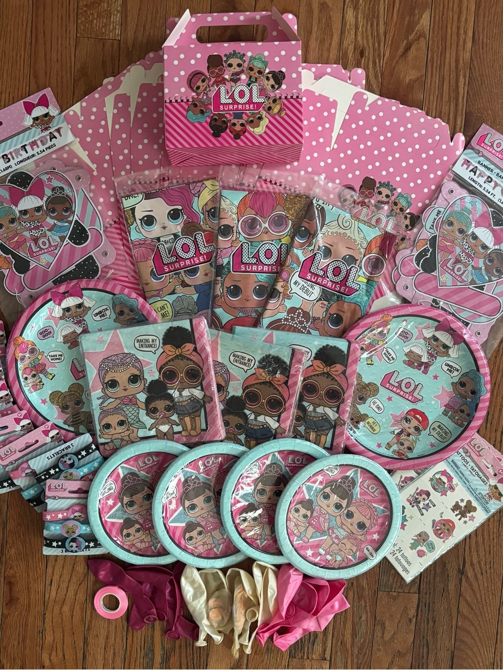 L.O.L. Surprise! Pink and Teal Party Tableware, Decorations & Favor Supplies